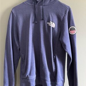 The North Face Dark Navy Pullover Hoodie with Logo Tag